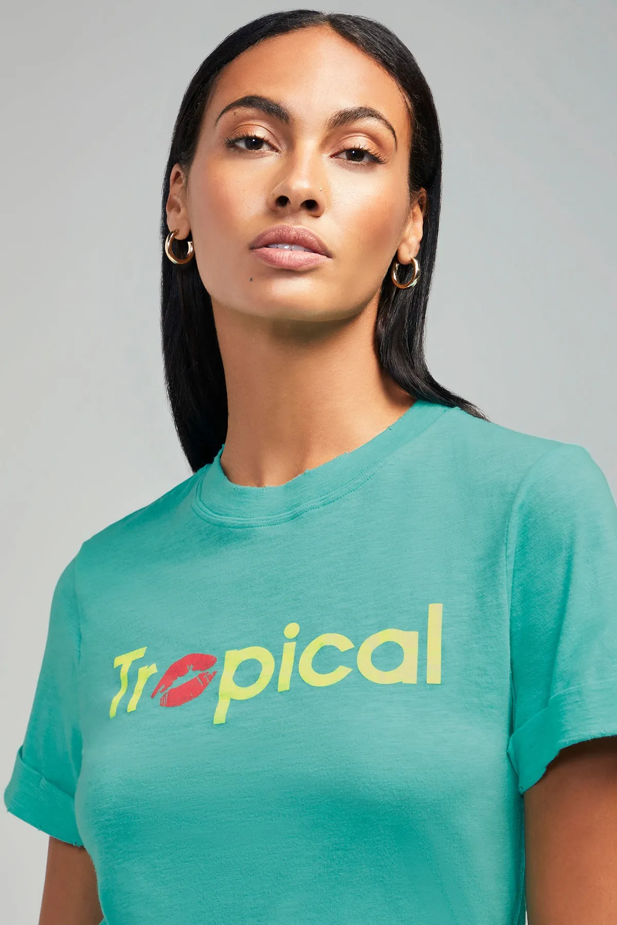 Tropical John Tee | Pigment Bright Aqua