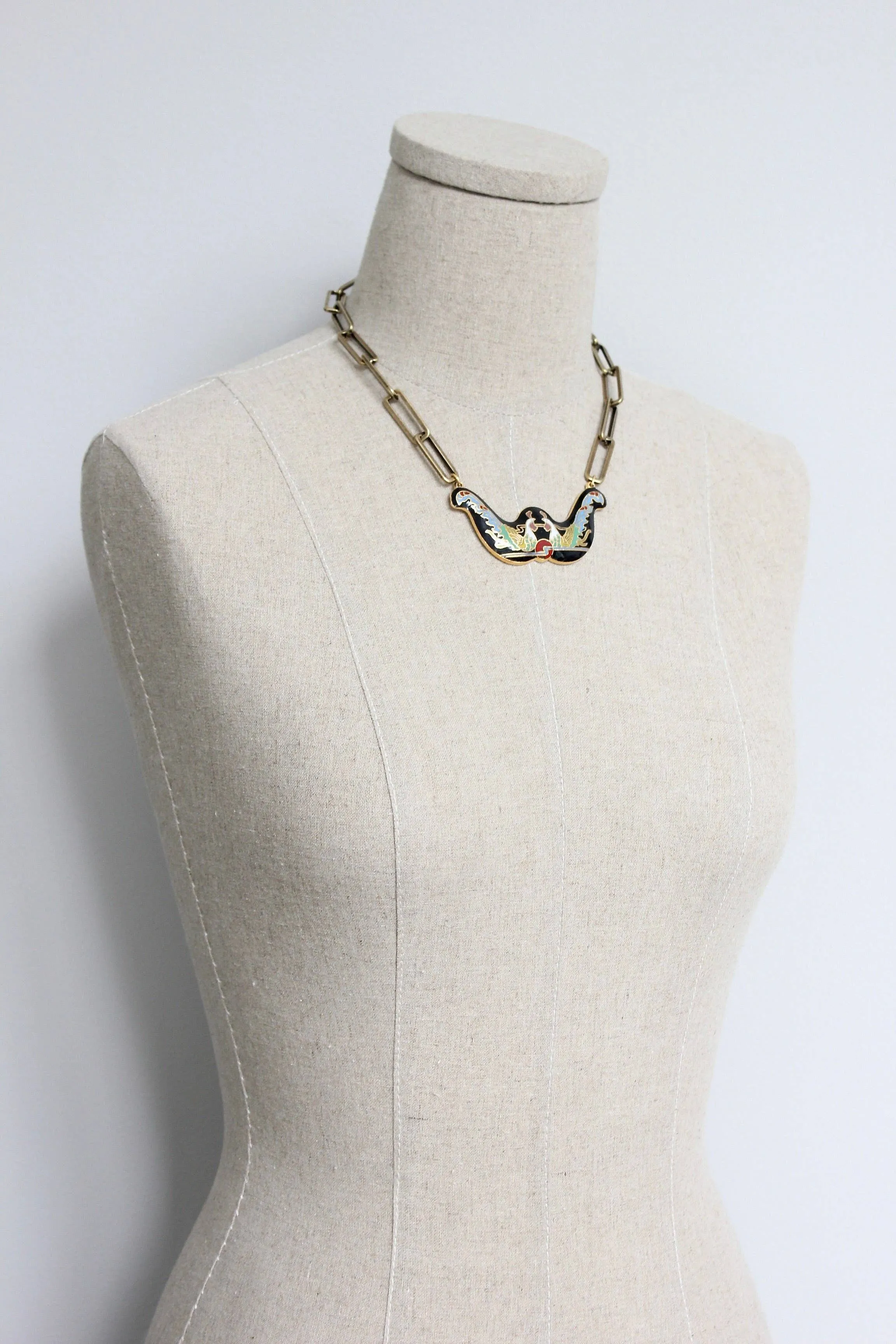 Vintage Cloisonne Pendant Necklace