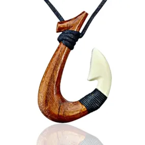 Wood Fish Hook Necklace