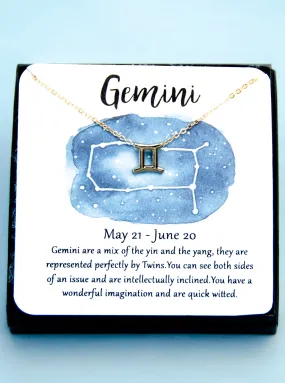 Zodiac Gemini Astrological Necklace